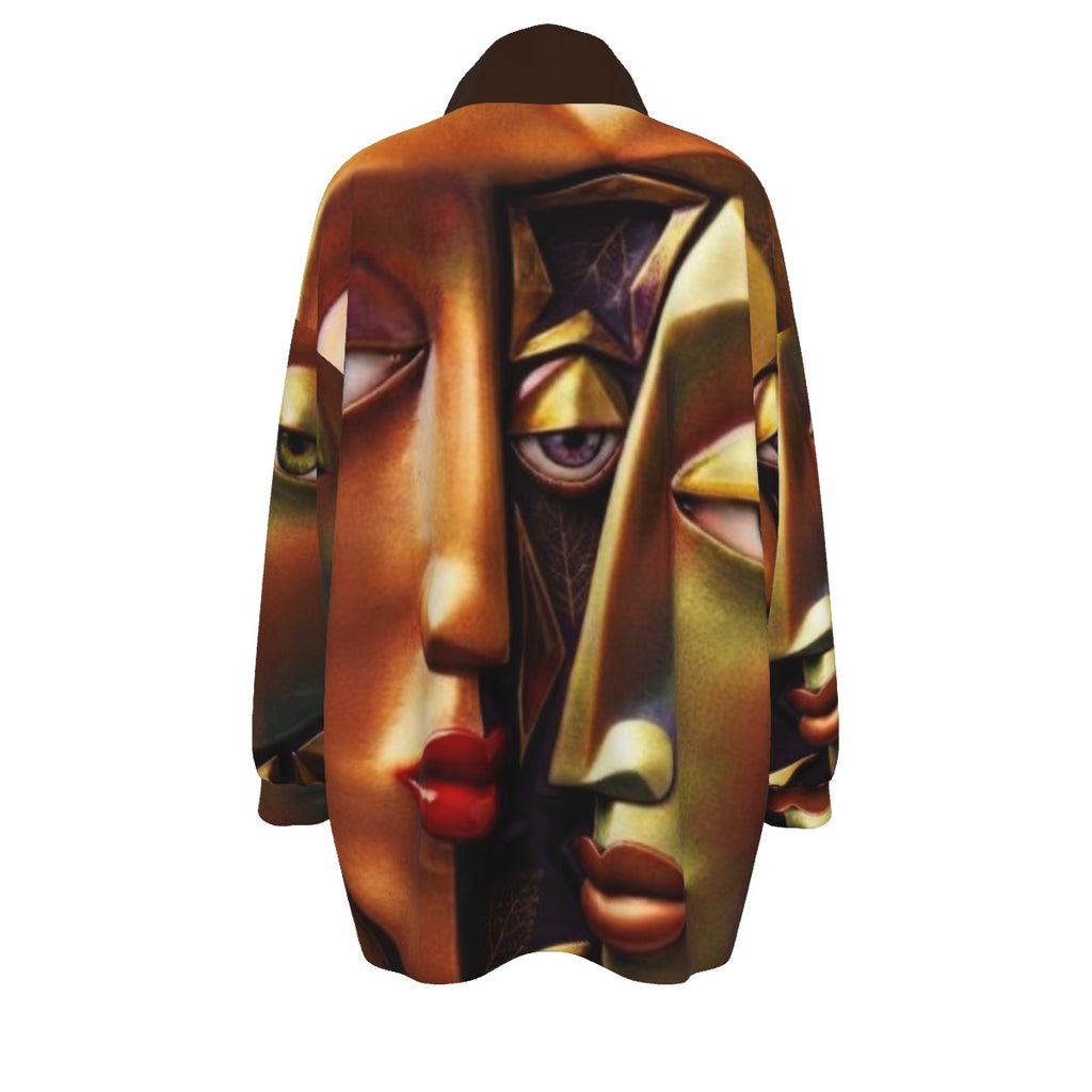 AUTUMN COAT OF MANY COLORS COLLECTION Unisex Borg Fleece Stand-up Collar Coat With Zipper Closure