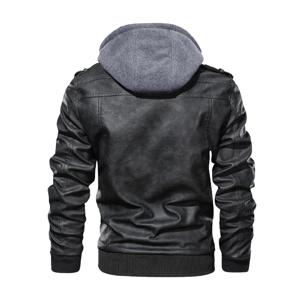Men's Zip Leather Jacket |DTF