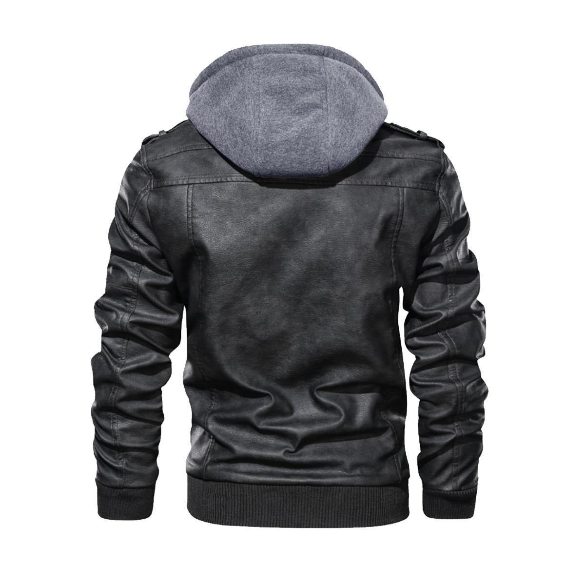 Men's Zip Leather Jacket |DTF