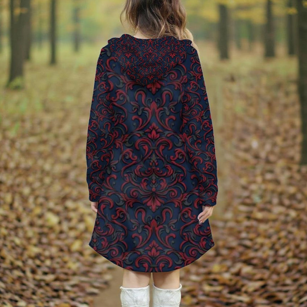 Felpa lunga da donna con stampa all-over
