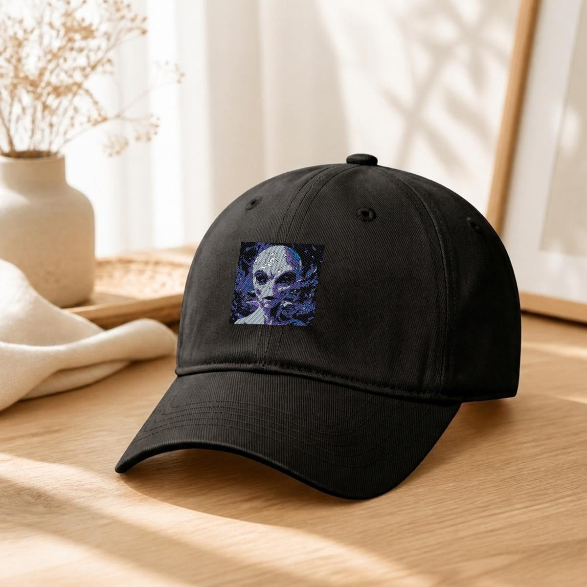 Gorra plana de corona blanda bordada