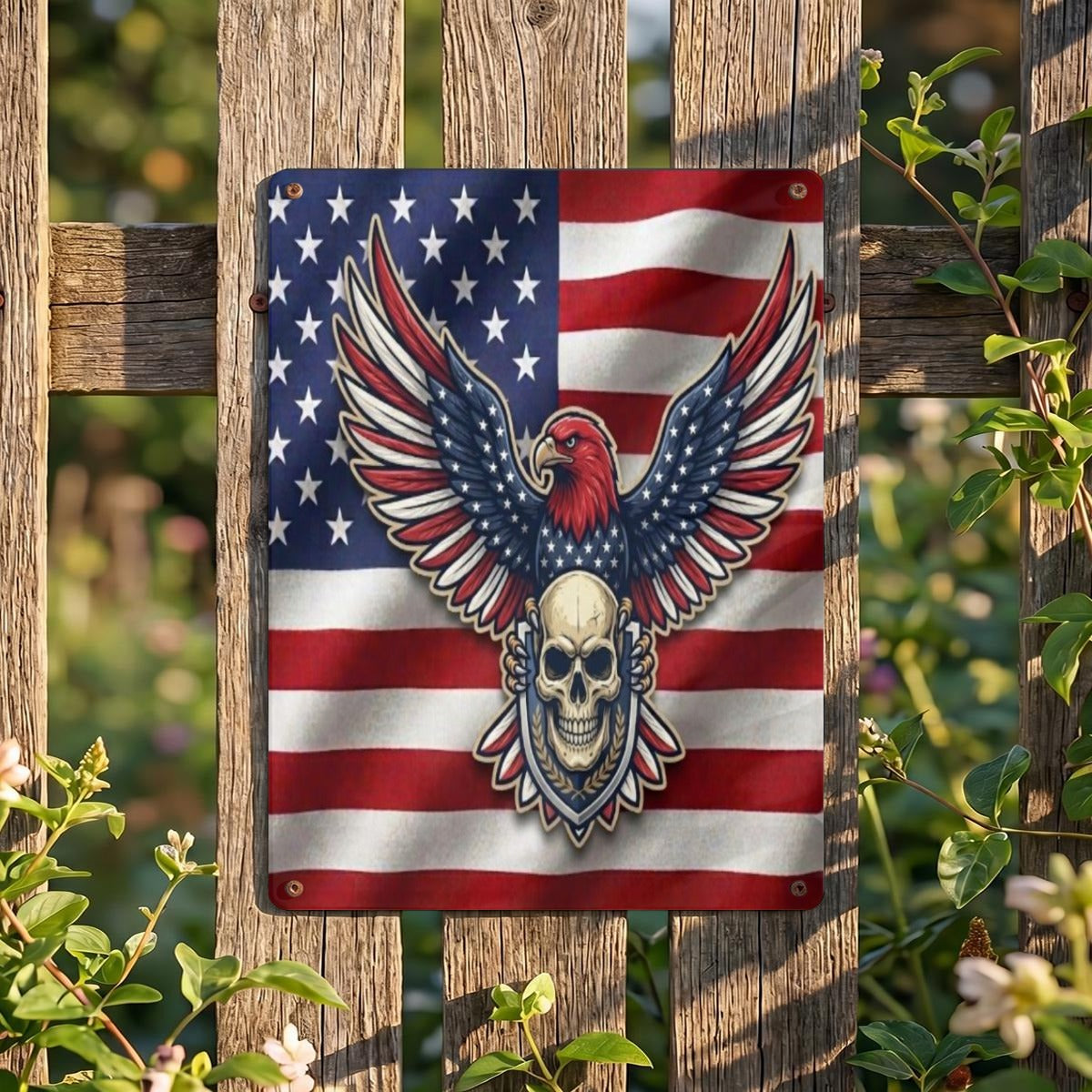 American Eagle Thickened Rectangular Iron Wall Painting Printed in Canada