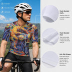 aop Men's Short-Sleeve Cycling Jersey With Black Zipper|Bonded Seam