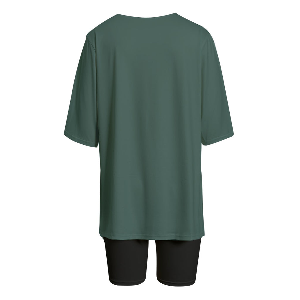 All-Over Print Women's T-shirt Set With Short Sleeve