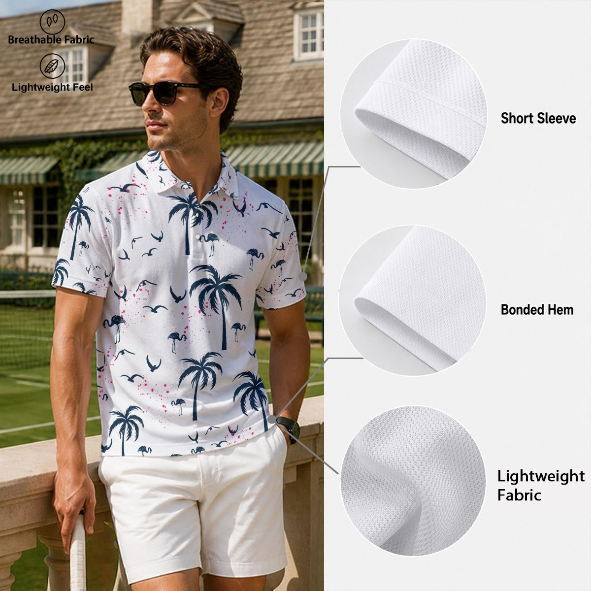 All-Over Print Men's Polo Shirt|Bonded Seam
