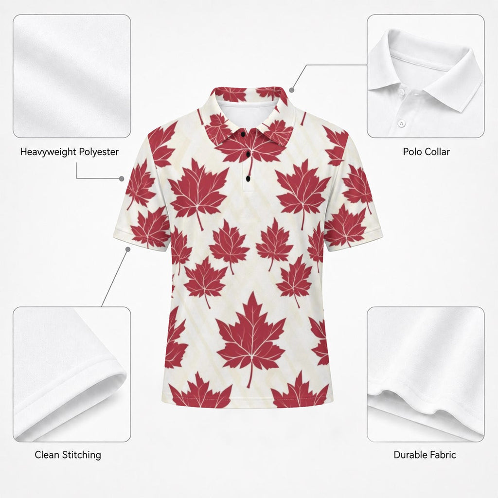 All-Over Print Men's Heavyweight Polyester Polo Shirt|210GSM