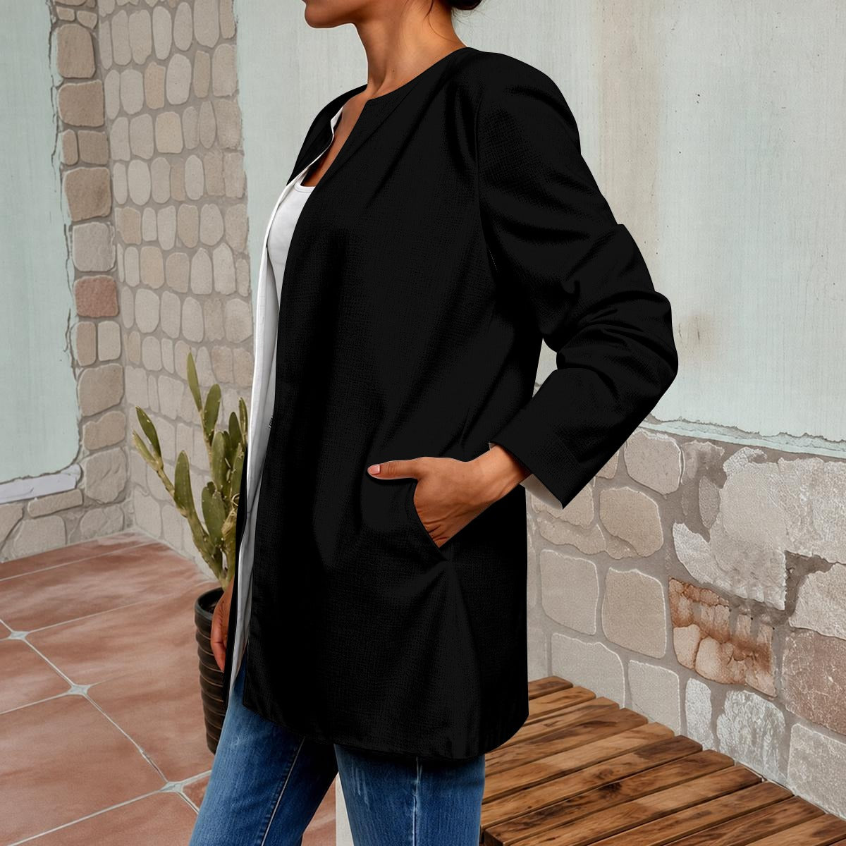 All-Over Print Women's Faux Sweater Cardigan