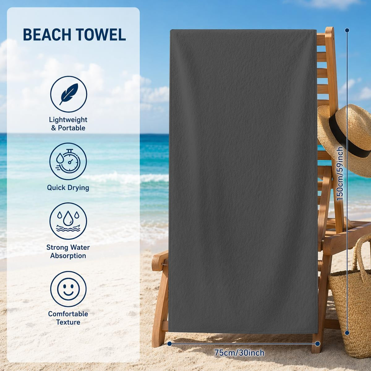 Adult Beach Towel Printed in Canada|320GSM