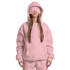 Women's Travel Nap Hoodie with Built-in Eye Mask|DTF