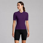 aop Women's Short-Sleeve Cycling Jersey with Black Zipper