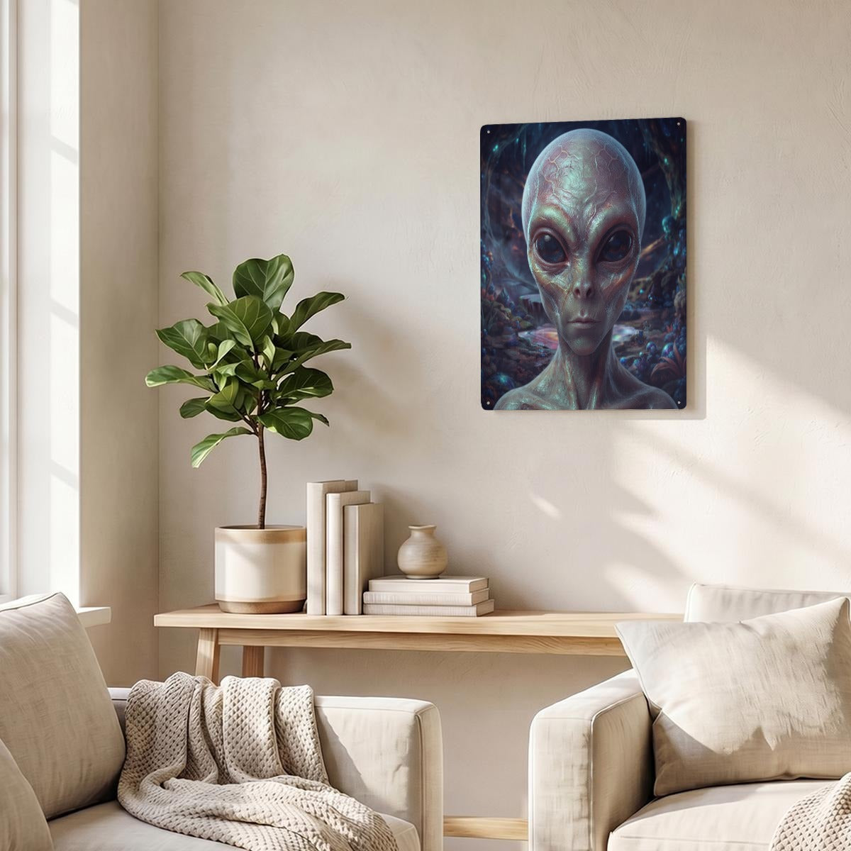Thickened Rectangular Iron Wall Painting Printed in Canada