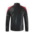Men's Stand-up Collar Block Slim-fit Leather Jacket (DTF)