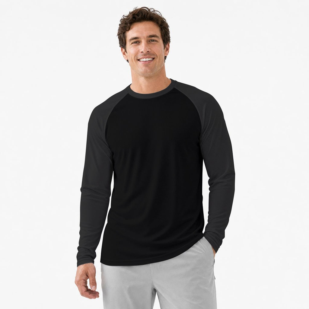 Top sportivo da uomo con protezione solare e stampa all-over