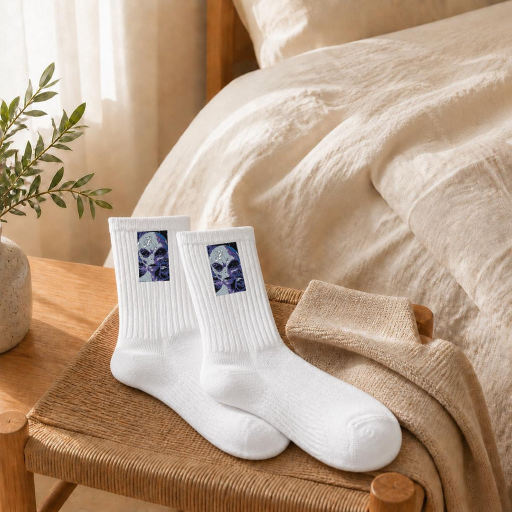 Chaussettes ras du cou en coton brodé sport | Coton