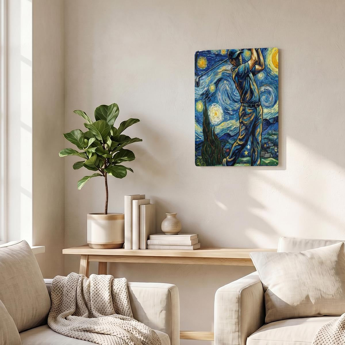 Golfer's Thickened Rectangular Iron Wall Painting Printed in Canada