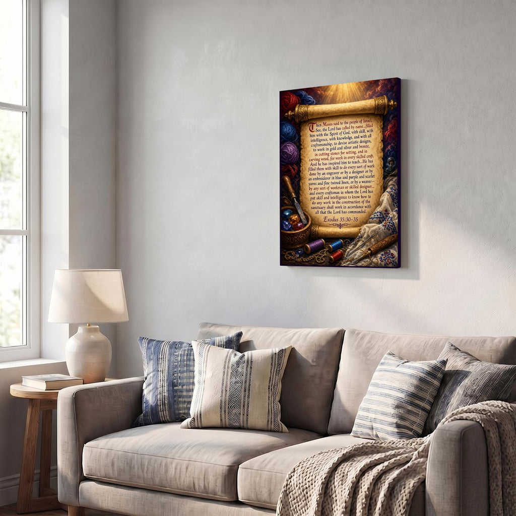 Bible Themed Quotes Designs WIth Purpose Brand Vertical Framed Canvas Wall