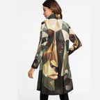 All-Over Print Women's High Neck Dress With Long Sleeve