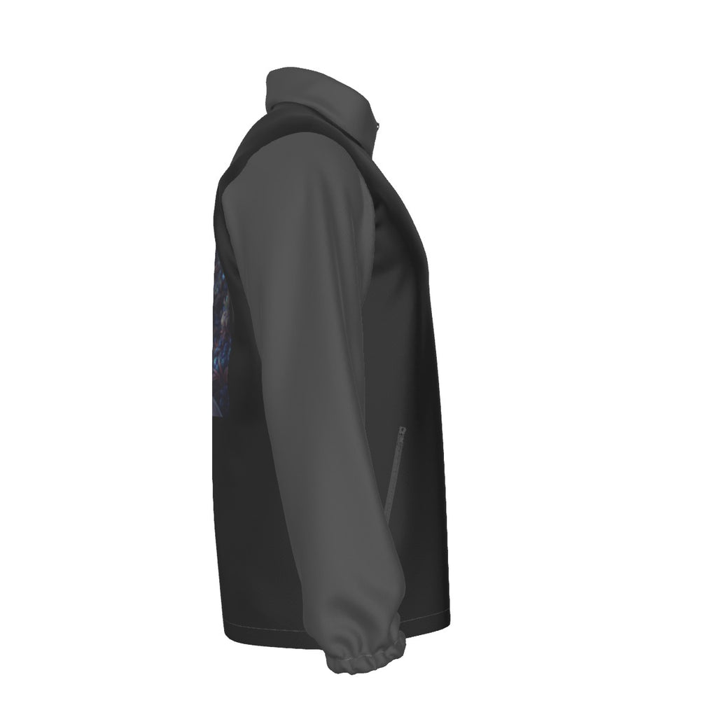 All-Over Print Men's Stand-up Collar Zip-up Windproof Jacket