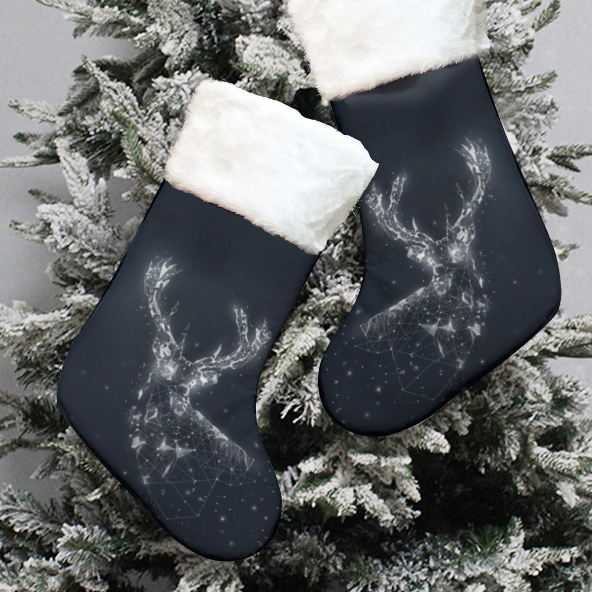 All-Over Print Christmas Socks With Plush Cuff
