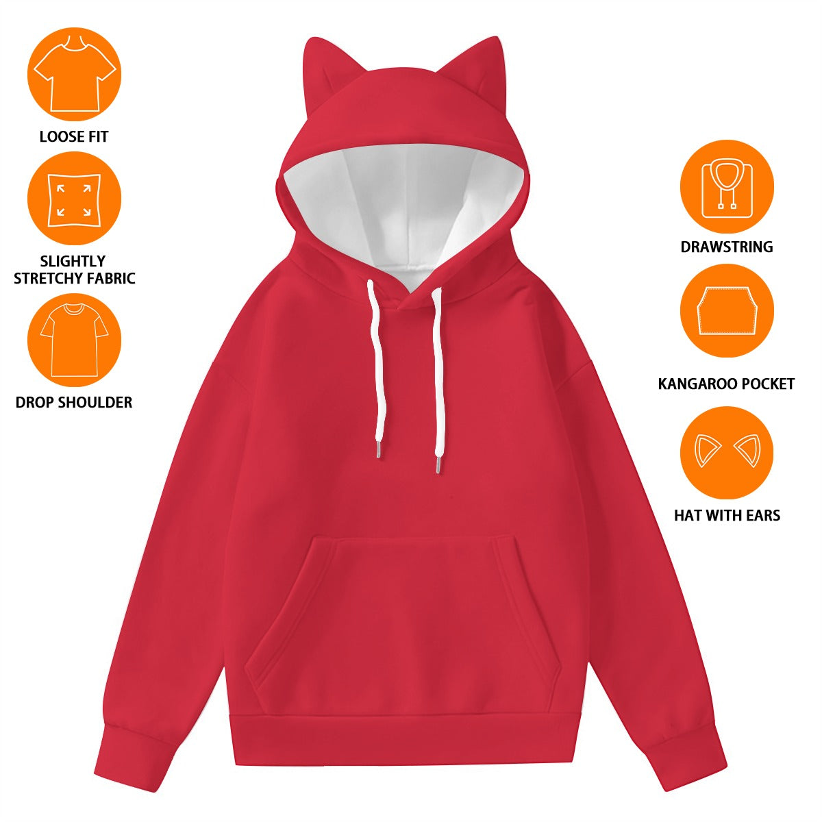 All-Over Print Women’s Hoodie With Decorative Ears