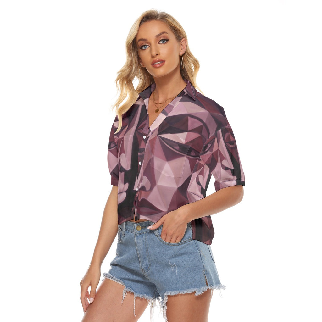 All-Over Print Women's V-neck Shirts