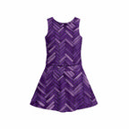 All-Over Print Girl's Sleeveless Double-Layer Sports Skirt Set