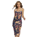 All-Over Print Women's Back Cross Cami Dress