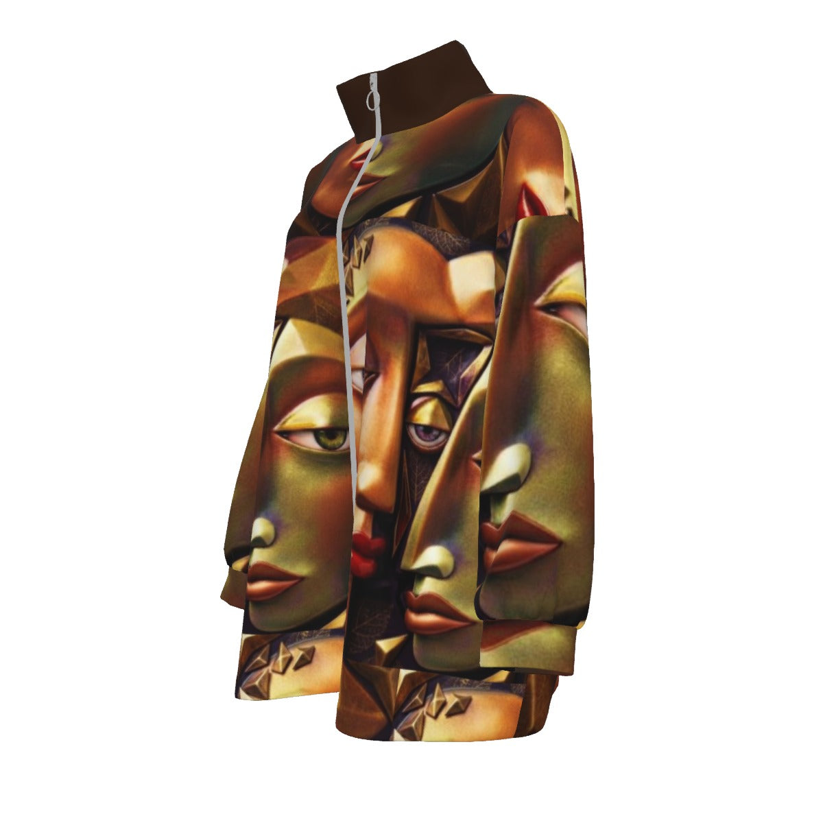 AUTUMN COAT OF MANY COLORS COLLECTION Unisex Borg Fleece Stand-up Collar Coat With Zipper Closure