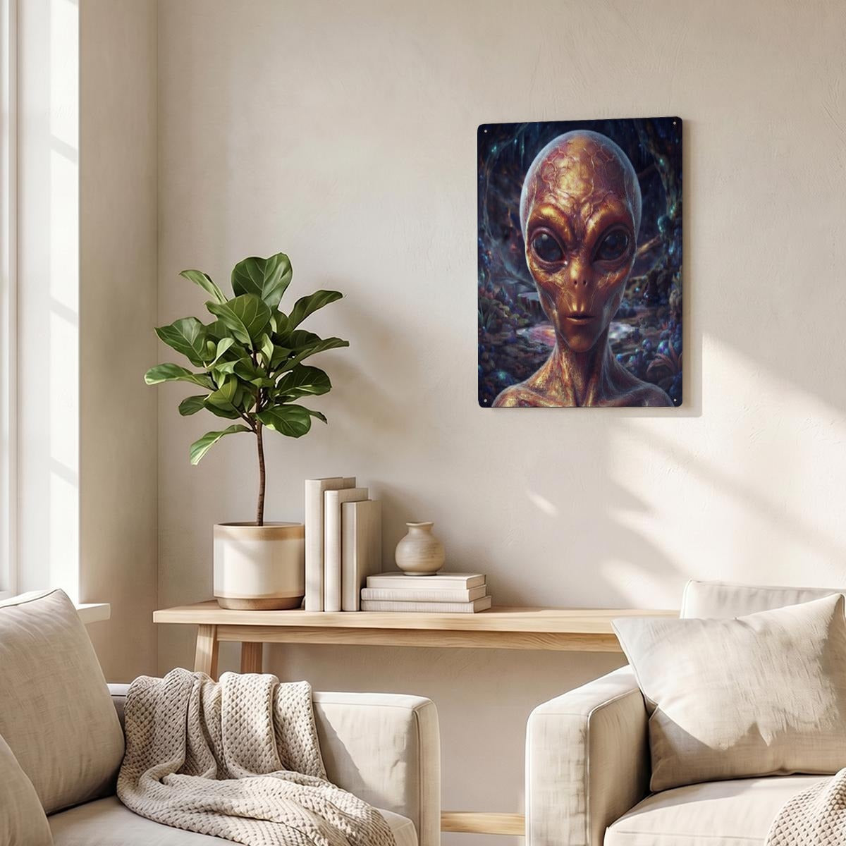 Thickened Rectangular Iron Wall Painting Printed in Canada