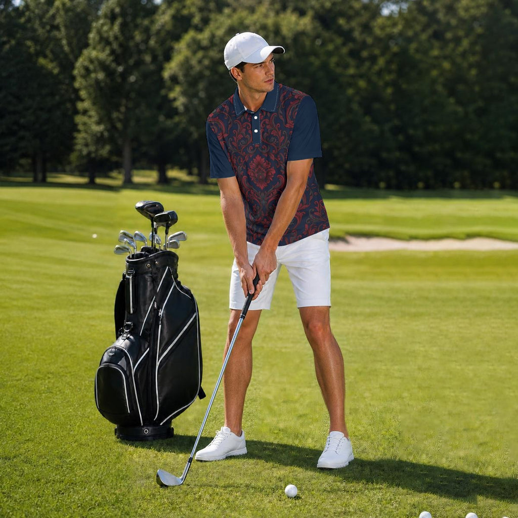 All Over Print Men‘s Two-Piece Collar Polo Shirt|Bonded Seam