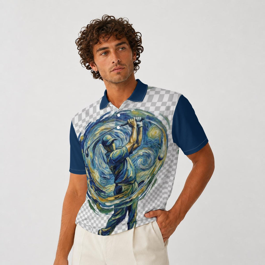 Polo pesante da uomo in poliestere con stampa integrale|210 g/m²