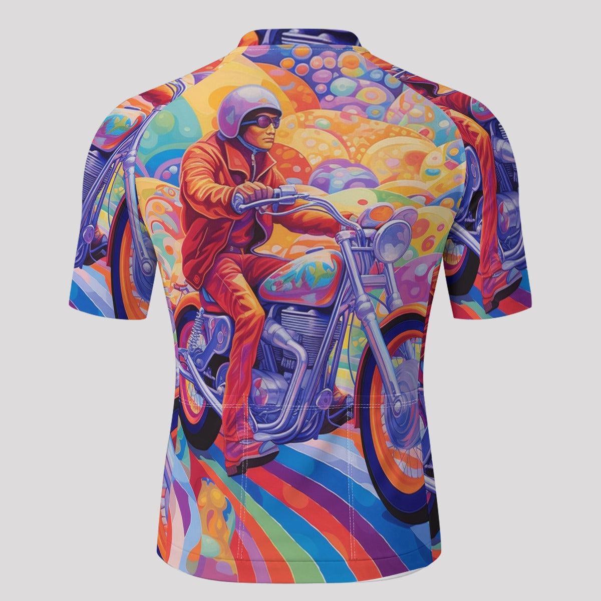 aop Men's Short-Sleeve Cycling Jersey With Black Zipper|Bonded Seam