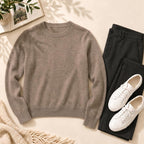 Unisex Soft Wool-Blend Crewneck Knit Sweater|Embroidery