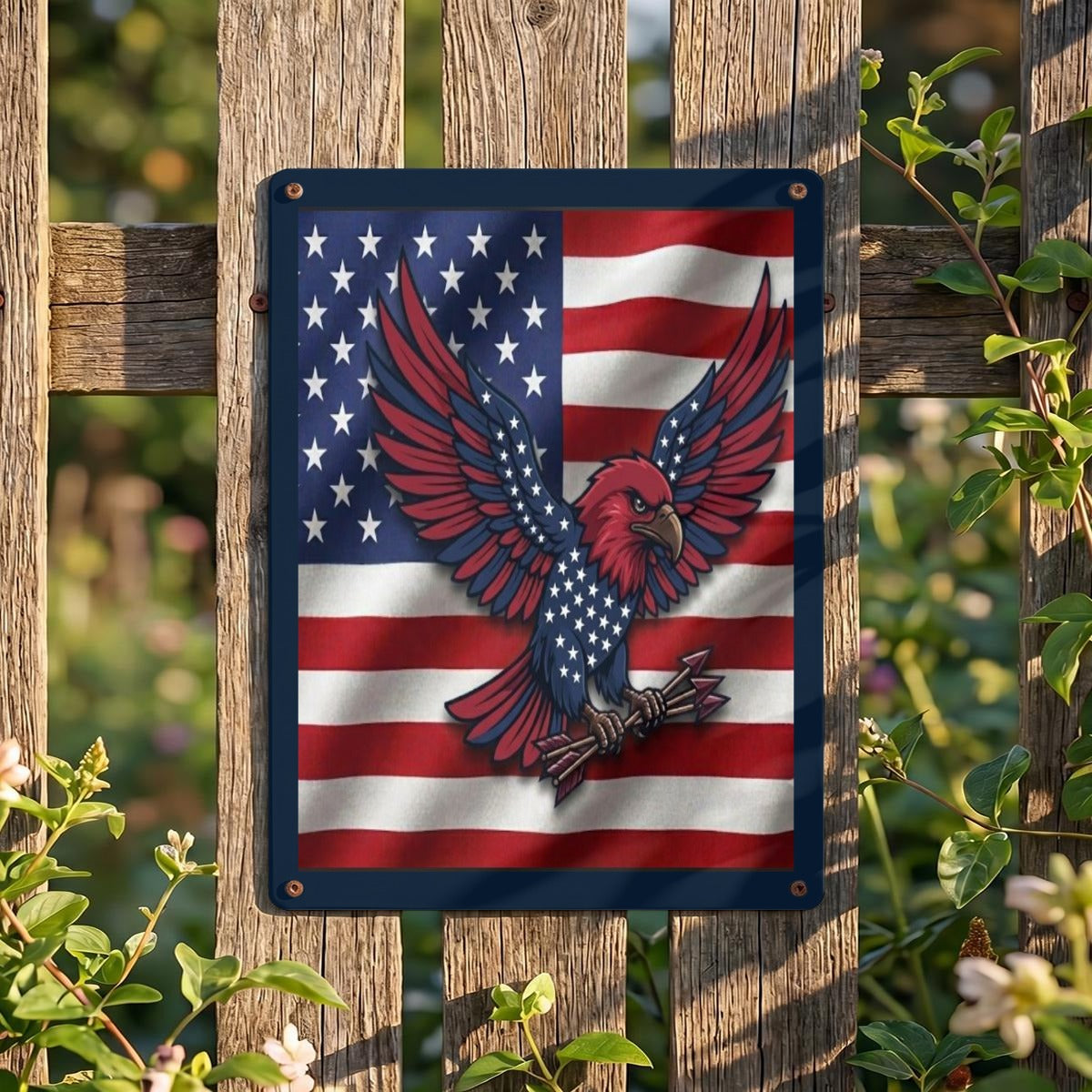 American Eagle Thickened Rectangular Iron Wall Painting Printed in Canada