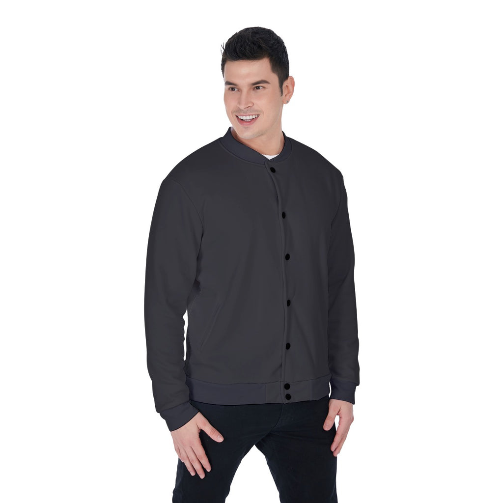 All-Over Print Men's Baseball Jacket With Heavy Fleece