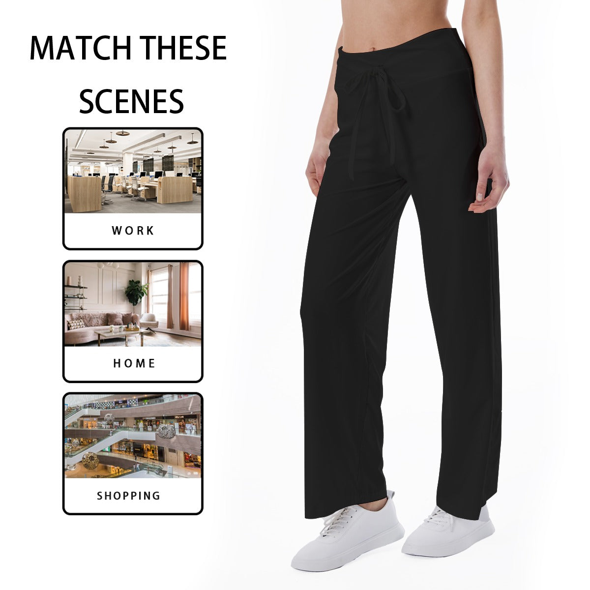 All-Over Print Women's High-waisted Straight-leg Trousers