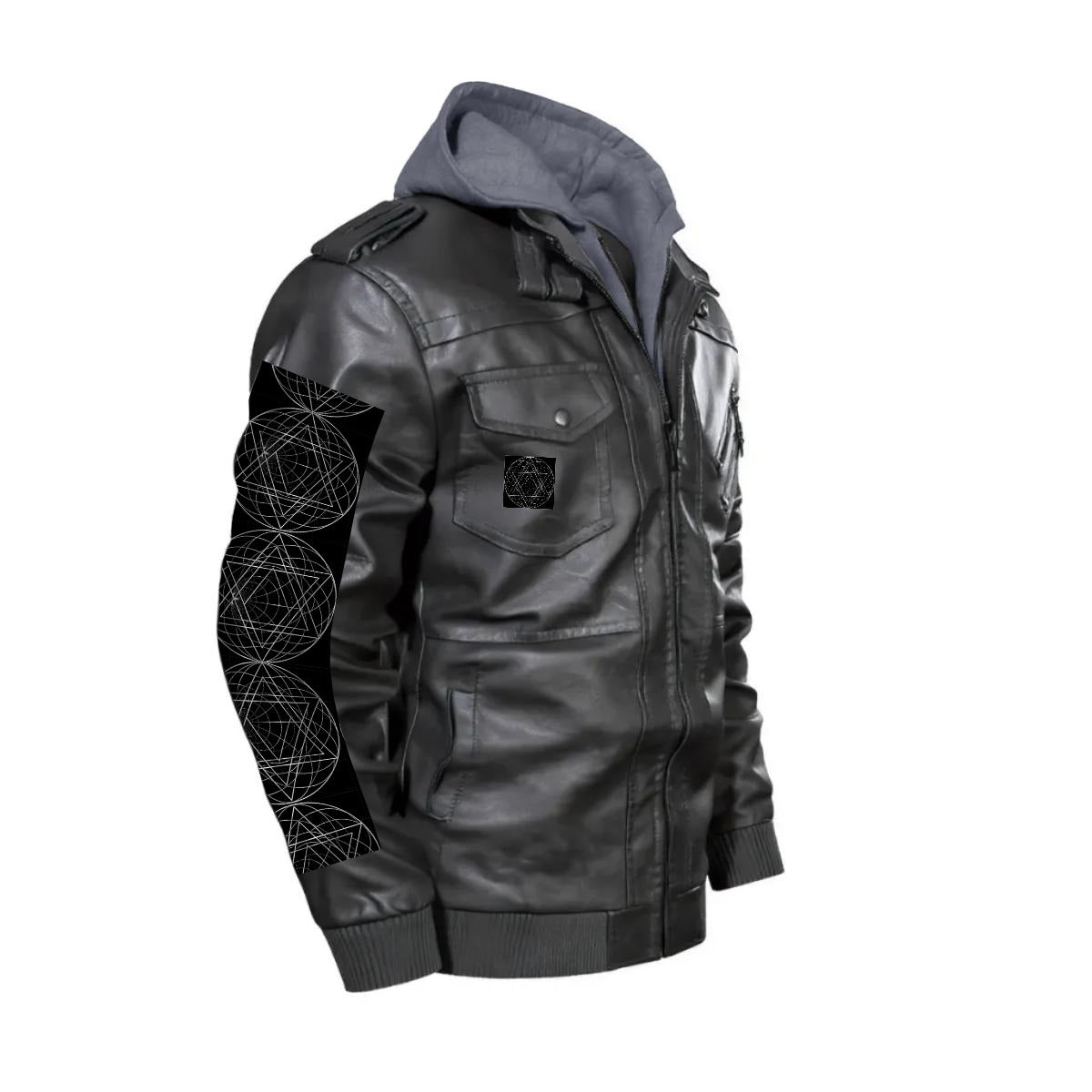 Men's Zip Leather Jacket |DTF