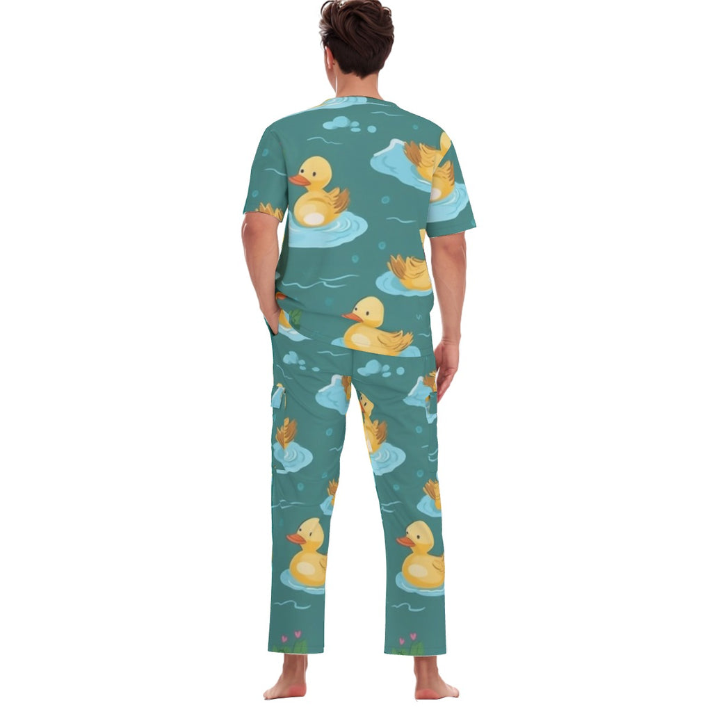 All-Over Print Unisex Scrub Set With Six Pocket