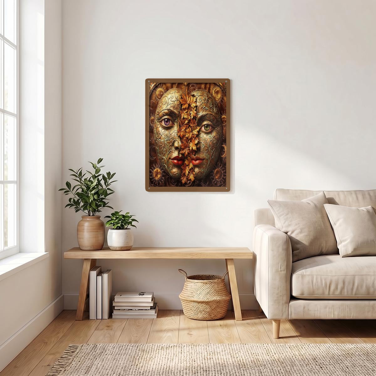 Thickened Rectangular Iron Wall Painting Printed in Canada