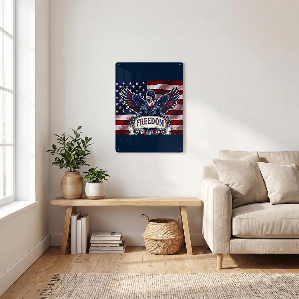 American Eagle Thickened Rectangular Iron Wall Painting