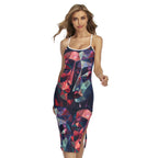 All-Over Print Women's Back Cross Cami Dress