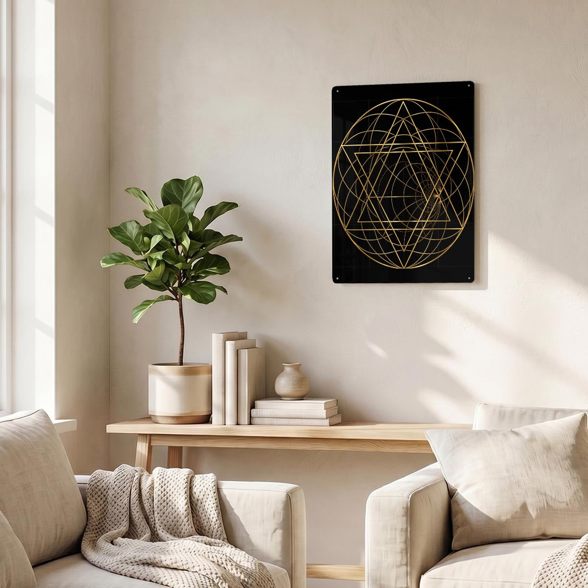Thickened Rectangular Iron Wall Painting Printed in Canada