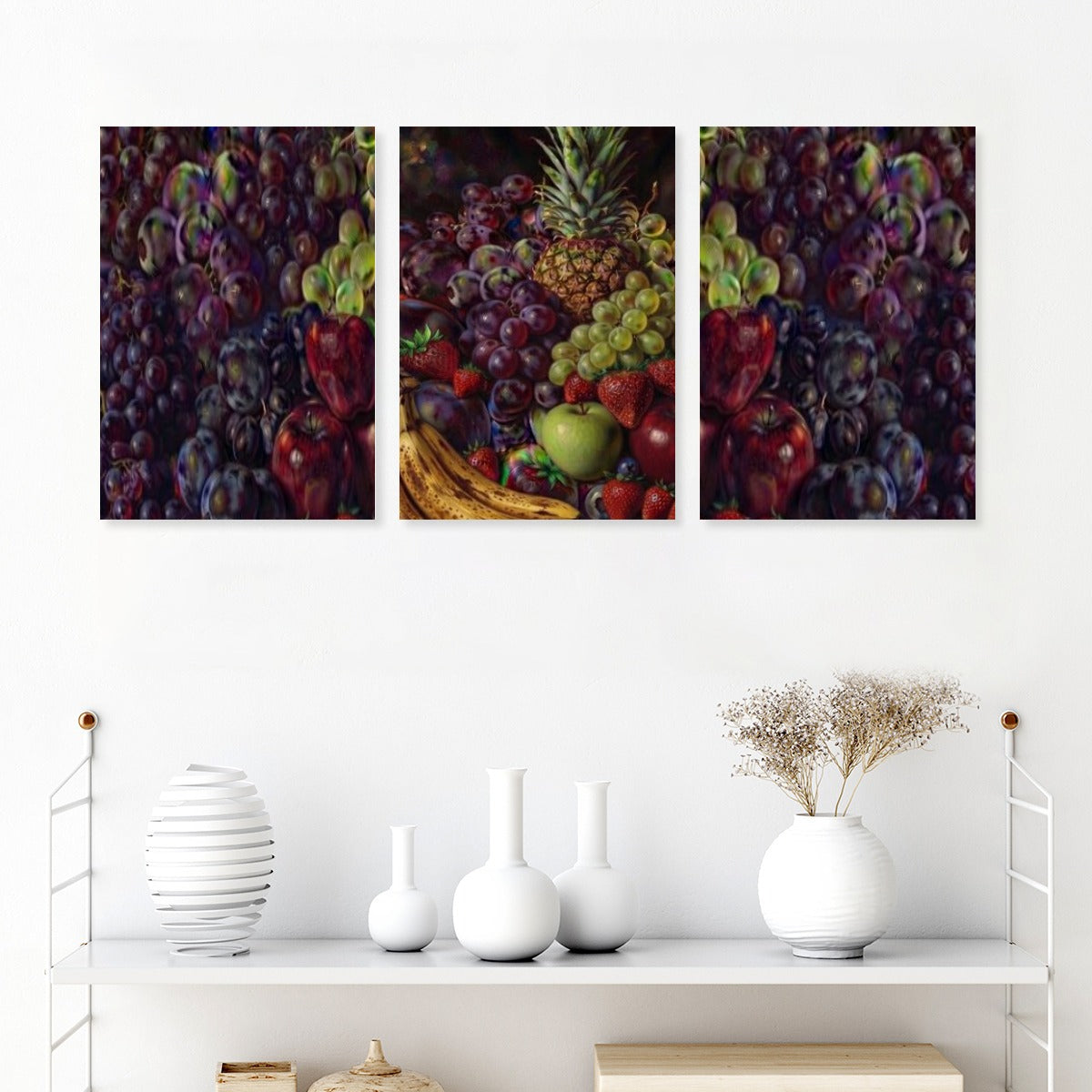 Bare Good Fruit Collection Framed Three-Piece Mural Printed in USA 2:3
