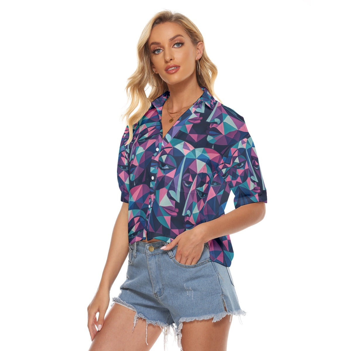 All-Over Print Women's V-neck Shirts