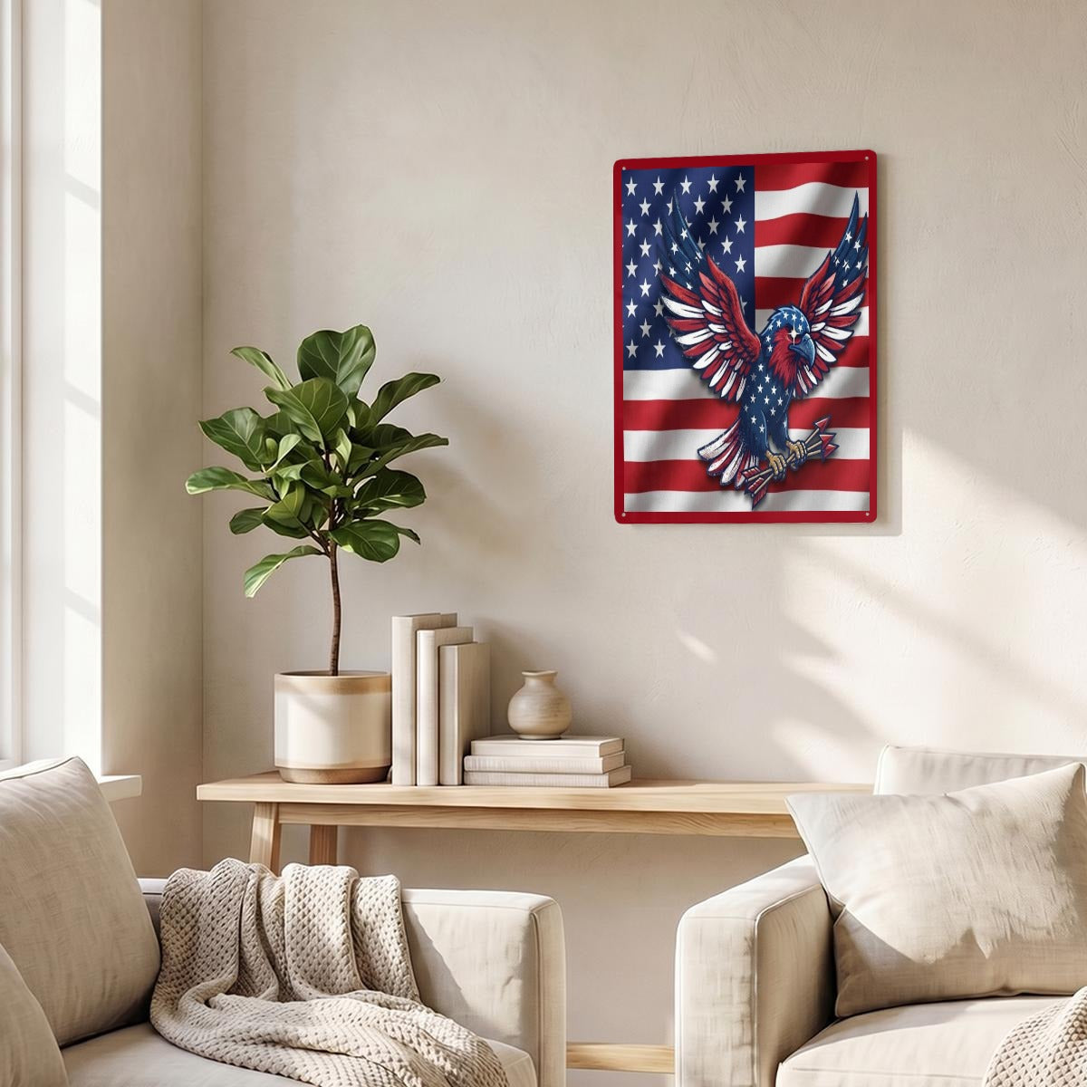 Thickened Rectangular Iron Wall Painting Printed in Canada