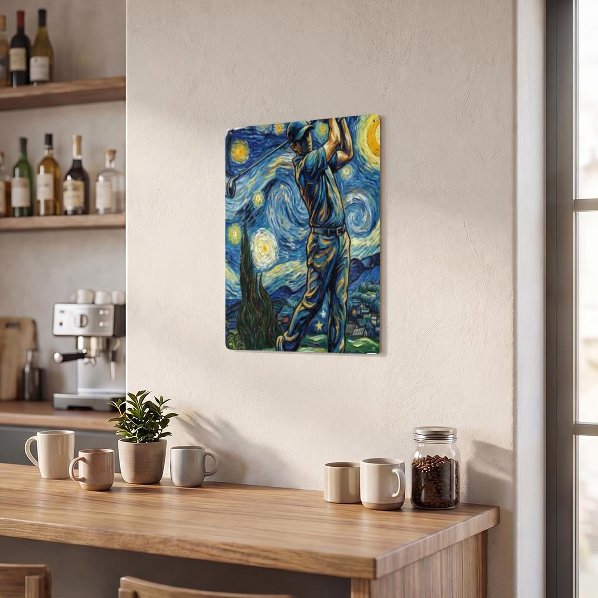 Golfer's Thickened Rectangular Iron Wall Painting Printed in Canada