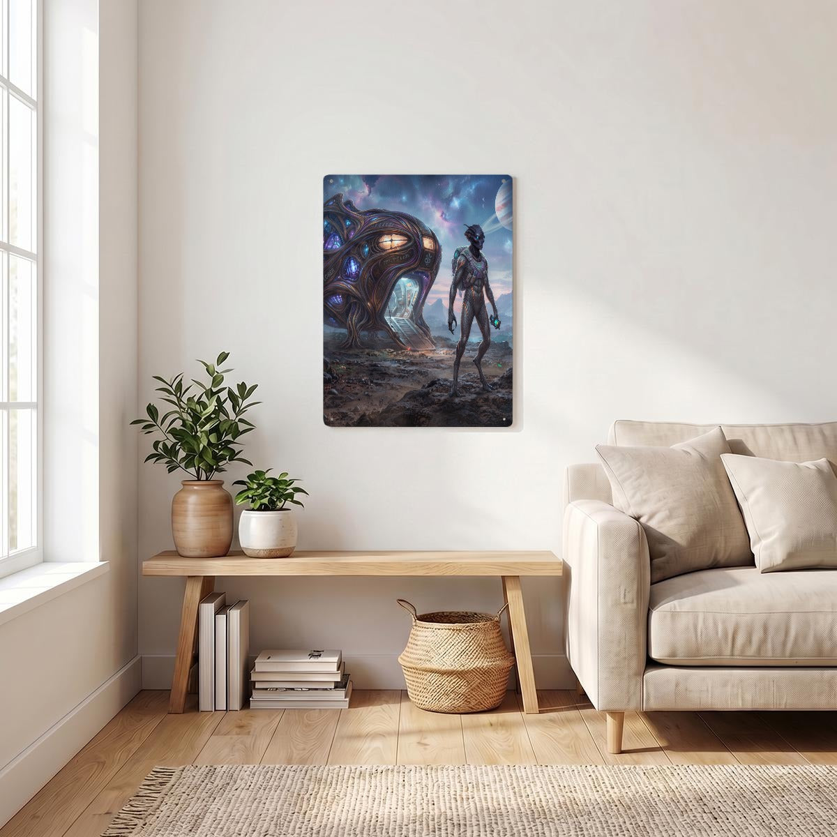 Thickened Rectangular Iron Wall Painting Printed in Canada