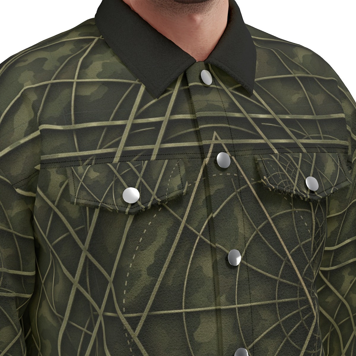 Giacca unisex con stampa all-over e revers | Cotone 245 g/m²