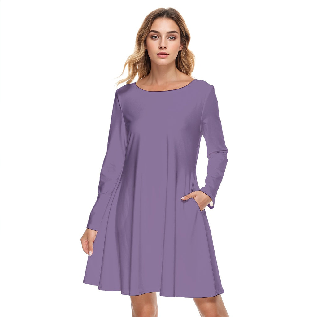 All-Over Print Women's Round Neck Dress|190GSM Cotton