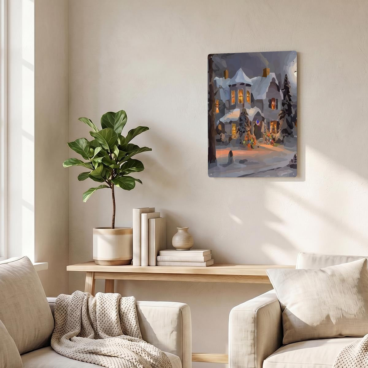 Thickened Rectangular Iron Wall Painting Printed in Canada